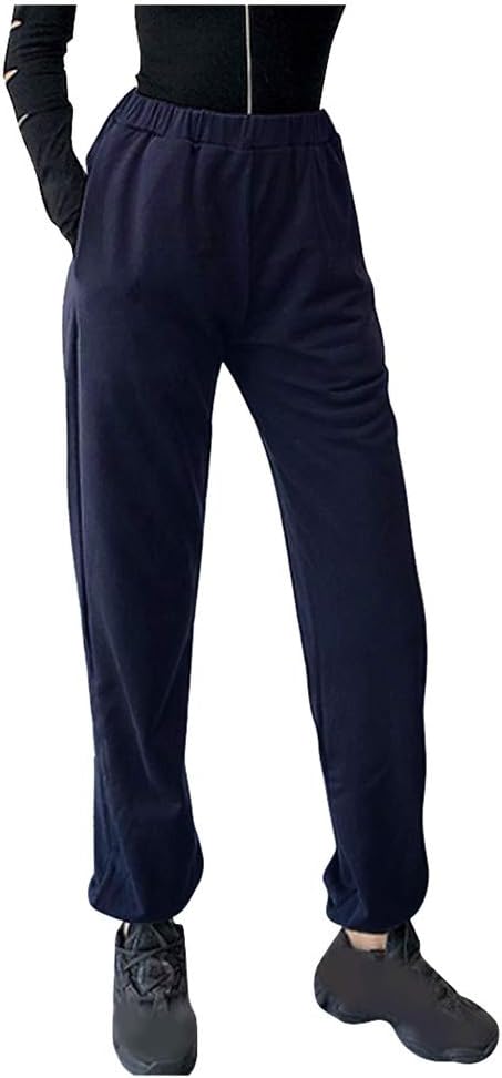 TRENDINAO Womens Ankle Joggers Sweatpants,Girl's Casual Lightweight Drawstring Trousers Tapered Athletic Sport Cargo Pants