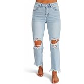 Wild Oak Boutique Rudy Risen Jeans, Vintage Light Wash Straight Leg Denim