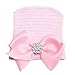 WILLTOO Newborn Lovely Soft Cute Hat Bow Baby Girl Hospital Beanie Hat (F)