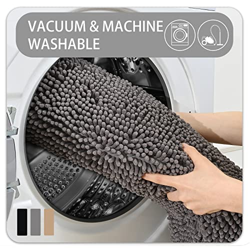 Ompaa Chenille Indoor Door Mat Entryway Rug, 36x24 Grey, Super