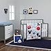 Disney Mickey Mouse Icon 4 Piece Nursery Crib Bumper, Gray, Dark Gray