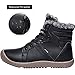 L-RUN Mens Winter Snow Boots Ankle Outdoor Warm Fur Lining Booties Lightweight (11 M US, Black)