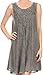Sakkas 16608 - Vilaya Short Sleeveless Embroidered Sequin Tank Top Caftan Dress / Cover Up - Dark Grey - OS