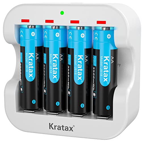 Kratax Rechargeable AA Lithium Batteries 3500mWh HighCapacity 1.5V Li