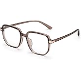 Dollger Square Blue light Glasses for Women Men Oversized Bluelight Blocking Computer Screen Stylish Eyeglasses TR90 Frame