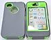 Generic Hybrid Body Armor Hard Protective Case Cover for iPhone 4/4s - Non-Retail Packaging - Gray/Green