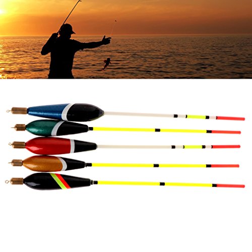 ULKEMEÂ 5Pcs Angling Bobber Fishing Float Tackle Gear Balsa Wood Carp Buoy Accessories