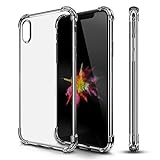 iPhone X Case [Wireless Charging Compatible] Thin Lightweight Transparent Shock Absorbing Bumper Frame Scratch Resistant Drop Protection Apple iPhone 10 (2017) Crystal Clear