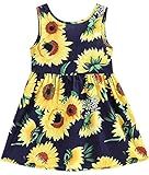 Dhasiue Girls Dress Kid Floral Sleeveless Cotton Sundress Summer Girl Clothes Si