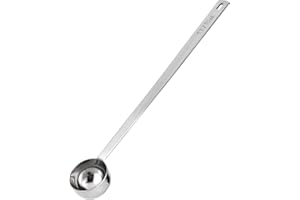 18/8 Stainless Steel Coffee Scoop: U-Taste 8.5in Long Handle Measuring Scooper, Food Grade Measure Spoon with Smooth Edge for Ground Coffee, Bean, Powder, Espresso in Canister (1Tbsp/15ml, Silver)