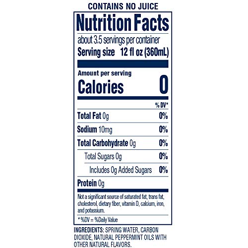 Crystal Geyser Sparkling Spring Water, Peppermint, 1.25 Liter PET Bottles, No Artificial Ingredients, Sweeteners, Calorie Free, 12 count (Pack of 1)