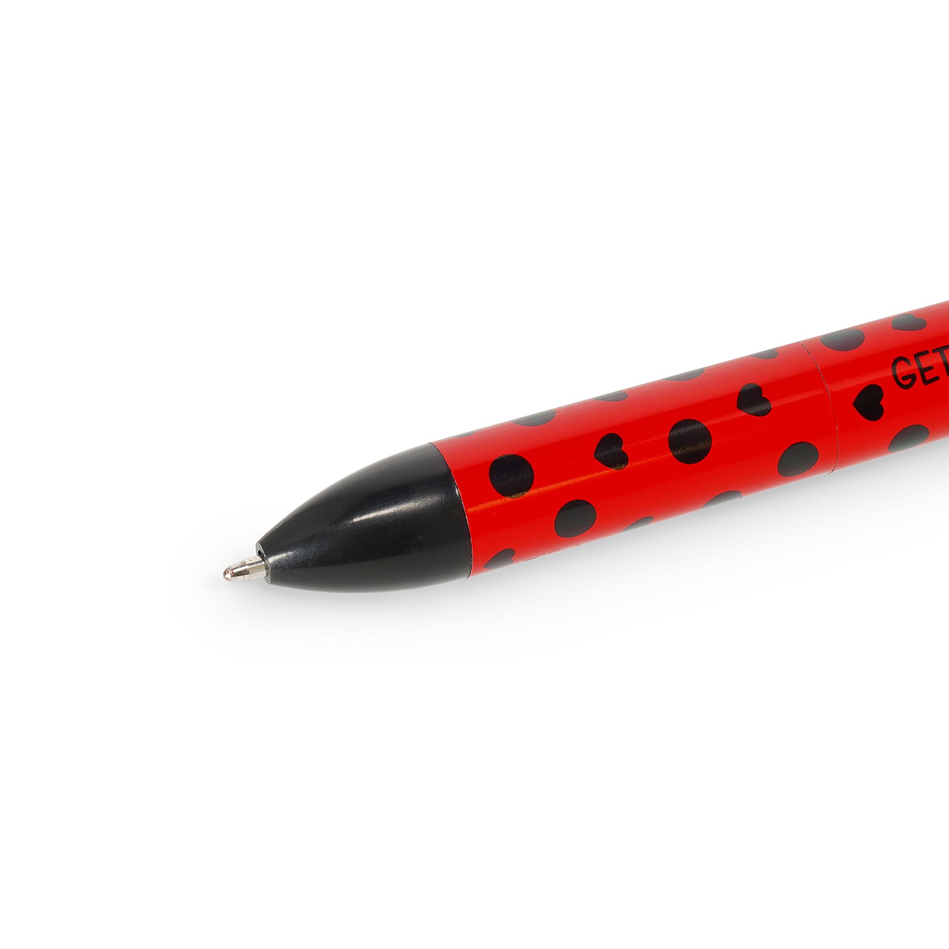 Legami - Zweifarbig, Ladybug Motiv, schwarze und rote Tinte, Click&Clack Stift, Ideal für Schule Büro Zuhause, Zweifarbig, 1 mm Spitzendurchmesser 3