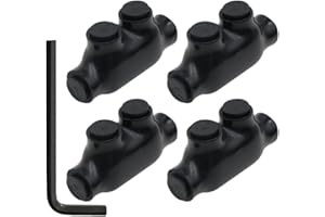 AIRTAK 2-14AWG Black Insulated Wire Connectors Allen Hex 5/32" Single Side Entry Cable Connectors Pre-Filled with Oxide Inhibitors,with 5/32” Allen Hex (Pack of 4)