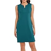 Lightbare Womens UPF 50+ Casual Sundress Sleeveless Tank Dress Notch Neck Summer Floral Dresses with Pockets Loose Fit