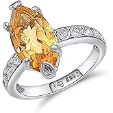 Genuine Gemstone Marquise Ring with White Gold over Sterling Silver birthstone gift for her