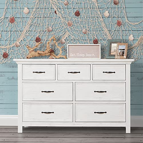 Evolur Belmar Double Dresser in Weathered White, Comes Assembled