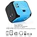 Travel Adapter, Universal Travel Adapters All-in-one Worldwide Chargers for US UK AU EU with Dual USB Charging Ports Universal AC Socket - Safety Fused(blue)