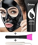 Blackhead Remover Set [REMOVE BLACKHEADS] Charcoal Mask with Professional Brush & Tweezers - Black Mask for Deep Cleansing [REMOVES ACNE] Best Facial Mud Mask - Peel Off Extractor Tool Kit