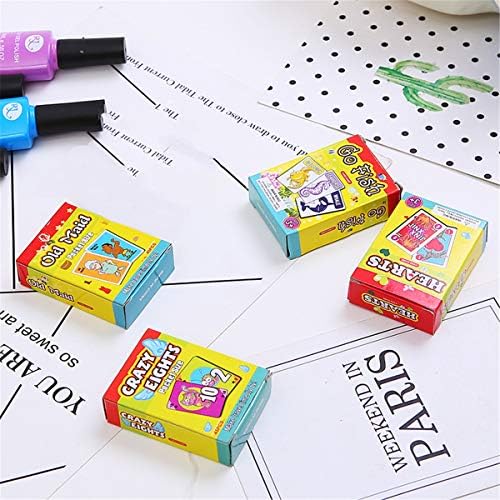 Meatyhjk Kids Card Games Set - Old Maid, Go Fish, Hearts,Crazy Eights Family Party Favor