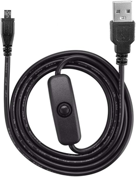 Amazon Com Raspberry Pi Usb Cable Micro Usb Power Charging Cable For Raspberry Pi 3 B Pi 3 Pi 2 Pi 1 B With On Off Switch Power Cable Total Length 44 3 1 2m 3 94feet Gps