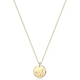 MEVECCO Gold Necklace Coin Disc Zodiac 12 Constellation Star Connected Engraved Horoscope Sign Astrology Pendant 18K Gold Plated Chain Dainty Personalized Simple Jewelry