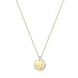 MEVECCO Gold Necklace Coin Disc Zodiac 12