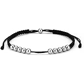 Catuni Golf Counter Bracelet Silver Beaded Golf Bracelet for Women Stainless Steel 10 Beads Score Stroke Counter for Glove