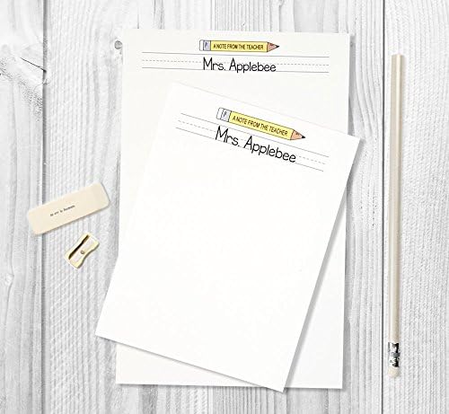 Teacher Notepad, Personalized Teacher Gift Thank You Notepad Set.