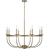 Capital Lighting 425181AD Rylann Urban/Industrial Minimalistic Vintage-Inspired Candle Chandelier, 8-Light 480 Total Watts, 2