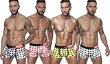 PINKHERO Men's Prints Stamped Boxer Briefs Underwear L (pack of 4)