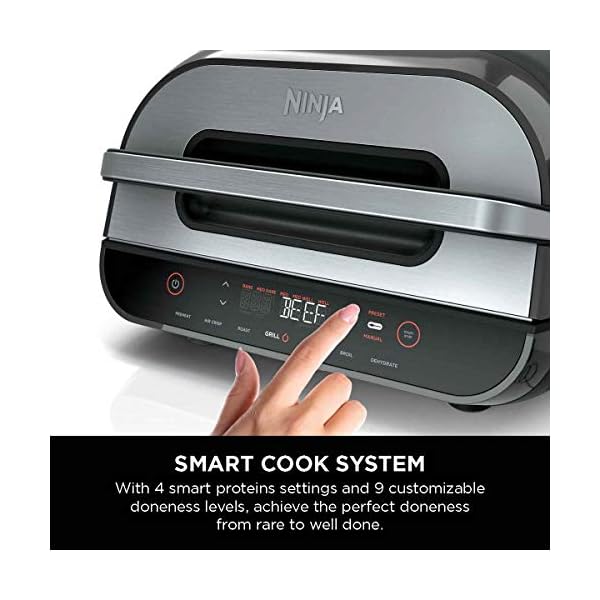 Ninja FG551 Foodi Smart XL 6-in-1 Indoor Grill with 4-Quart Air Fryer