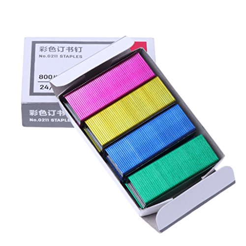 Qupida 2018 Colorful Stapler Book Staples Stitching Needle 1.2 cm Book Staples 800Pcs/box Office Supplies