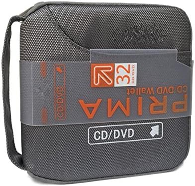 Ksmxos 32 Disc CD/DVD Portable Wallet CD Case Bag Storage Organizer Holder Protective DVD Storage Home Office and Travel - Silvery