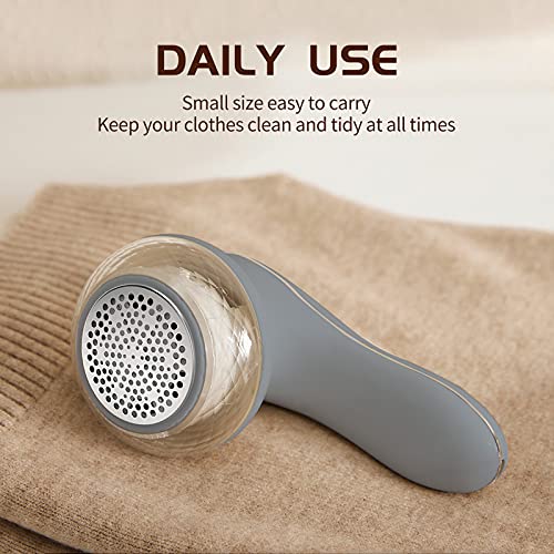 Moyidea Fabric Shaver, Portable Electric Lint Remover with 3 Extra Replaceable Blades, Effective Lint Shaver for Clothing Furniture Carpet Lint Balls Bobbles, Battery Operated Pill Fuzz Remover