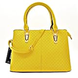 Women Handbag,Women Bag, Shoulder Bag KINGH Zip Closure Tote Vintage Bag PU Leather 119 Yellow