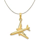 The Black Bow 14k Yellow Gold Jet Polished Necklace