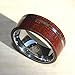 Hawaii Koa Wood Inlay Men's Tungsten Wedding Bands with Mirror Polished Tungsten Stripe 8mm Promise Rings for Couples Engagement Matching Rings, Holiday Birthday Gift for Boyfriend (9)