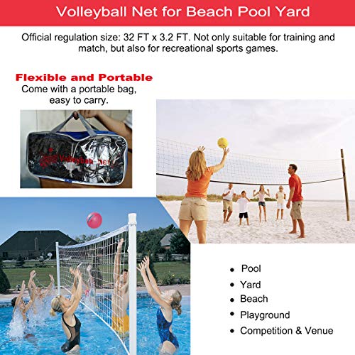GeWeDen Volleyball Net,Classic Pool Sand Volleyball Net Replacement