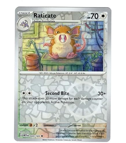 pokemon rattata card Pokemon - Rattata 019/165 - Pokemon 151 - Reverse Foil