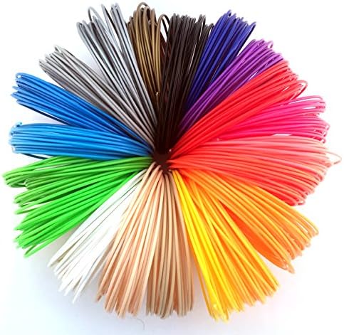 3D Pen Filament Refills - 20 Unique Colors (4 Fluorescente Colors Included, 330 Linear Feet, 1.75mm ABS 3D Printing Plastic Filament For Doodle Arts & Crafts Making