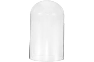 LOORGVEL Clear Glass Dome for Mantel Clock - 8"x5" Decorative Cloche for Flower Candles & Crafts - Bell Jar Display Case Fit 