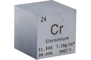 REELANX 1 Inch Chromium Cube Metal, High Density Element Cube Pure Metal, for Element Collections Lab Experiment Material,Elemental Collection Hobby,Gift for Children (Chromium)