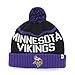 '47 NFL Minnesota Vikings Linesman Cuff Knit Beanie with Pom, One Size, Black