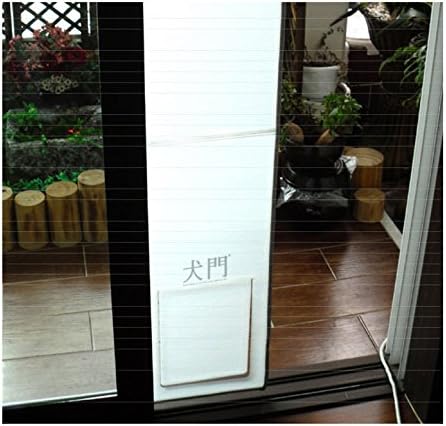 Withjenny Pet Door for Sliding Door, Adjustable Dog Gate
