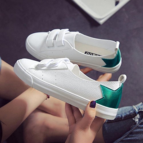 WuyiM® Women's Flats Women Spring Summer Fashion Flat Canvas Shoes Casual Boat Office Shoes White Board Shoes (Green, 5) - Thumbnail 3