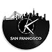 VinylShopUS - San Francisco Skyline Vinyl Record Wall Clock Cityscape Art Cool Unique Gift for Men Women Birthday Anniversary Room Home Room Office Decor