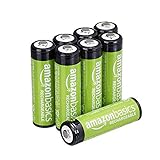 AmazonBasics AA Rechargeable Batteries (2000 mAh), Pre-charged - Pack of 8 (Appearance may vary)