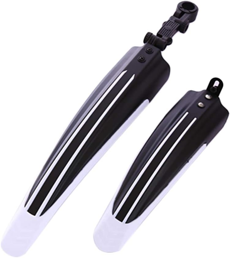 happyhouse009 2Pcs Bike Mudguard, Bicycle Fenders, Bicycle Cycling Front Rear Mudguard Set Mountain Road Bike Tire Bike mudflap for MTB Black + White