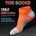 M&Z Mens Toe Socks 6 Pack Sports Low Cut Athletic Cotton Socks Size 6-12