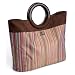 della Q Lena Knitting Bag (14.5" L x 10" H x 4" W); 016 Brown Stripes 305-1-016